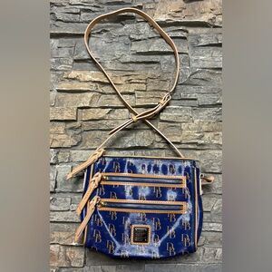 Dooney And Bourke Shoulder Crossbody Bag Logo Shiny Blue Classic Casual Clean!